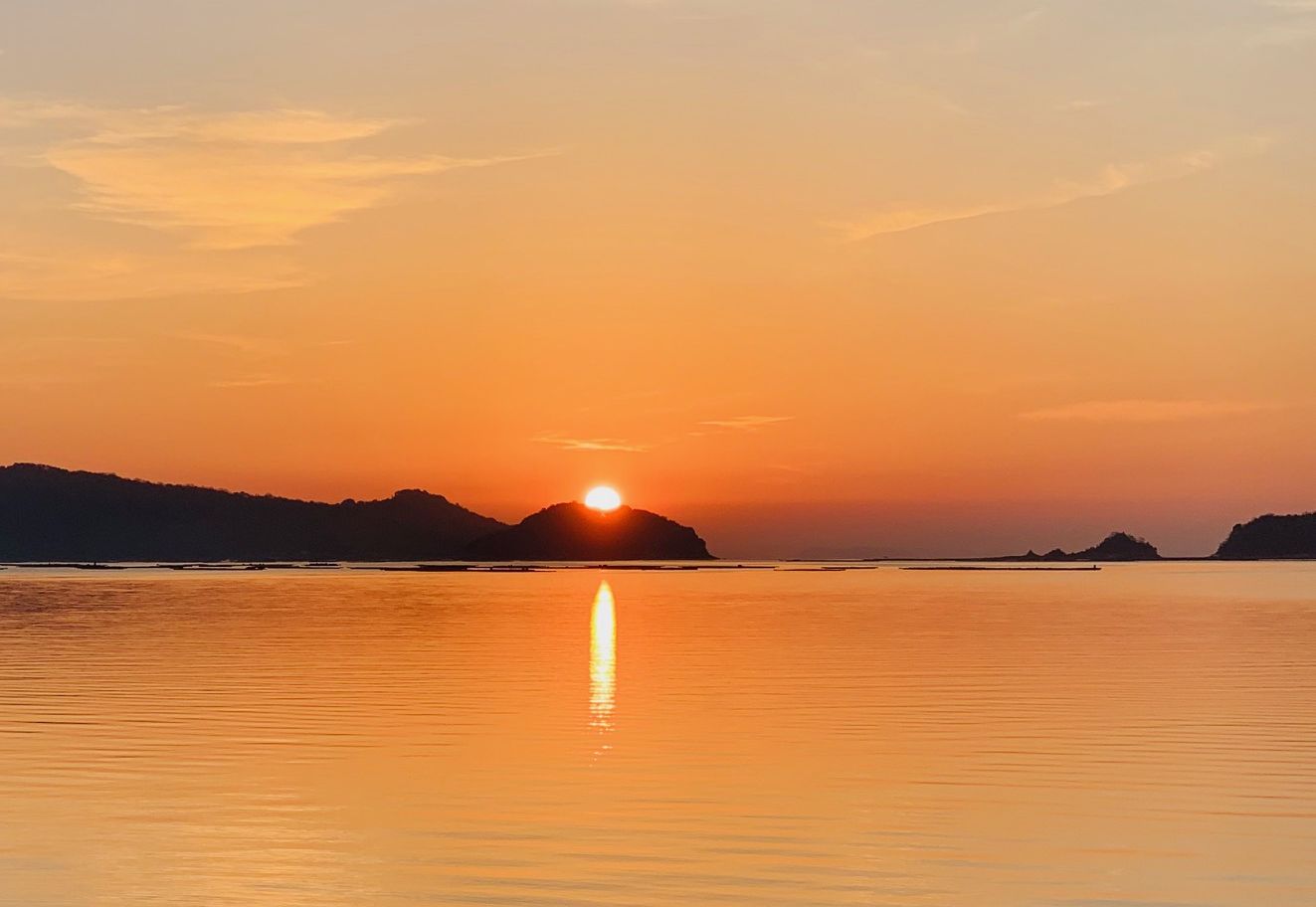 フェリーから見る夕日